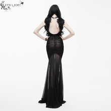 Load image into Gallery viewer, ESKT005 party darkness floral pattern floor length sexy women lace fishtail dress