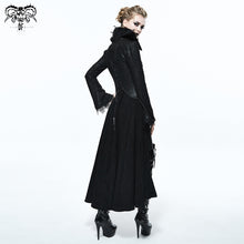 Load image into Gallery viewer, CT07302 Black and red floral high collar embroidered women dress coat