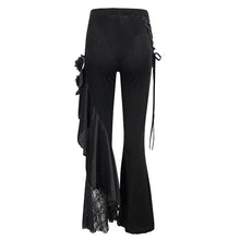 Load image into Gallery viewer, EPT01101 Black Asymmetric Dark Pattern Flare Pants