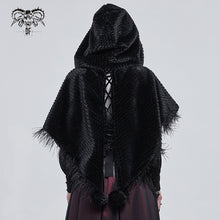 Load image into Gallery viewer, CA02501 Short dark grained plush hooded cloak