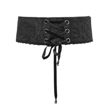 Load image into Gallery viewer, AS062 men embroidery chinese frog lace up black Gothic jacquard belts with zipper
