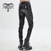 Load image into Gallery viewer, PT127 devil fashion kneepad tight cyberpunk fetish men patent leather trousers