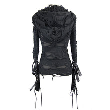 Load image into Gallery viewer, TT096 Autumn women elastic broken holes finger covered punk fashion hooded tops