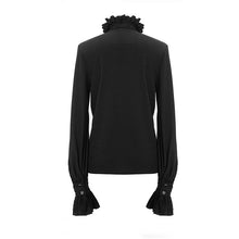 Load image into Gallery viewer, SHT04101 everyday summer Gothic embroidered long sleeves chiffon men shirts with necktie