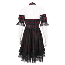 Load image into Gallery viewer, SKT143 punk cheongsam collar plaid dress