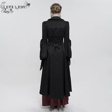 Load image into Gallery viewer, ECT012 GOTHIC women black jacquard thin long coat