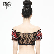 Load image into Gallery viewer, SST019C Scottish red plaid swimsuit blouse