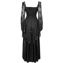 Load image into Gallery viewer, ESKT03701 Black Satin Lace Long Sleeve Gown Dress