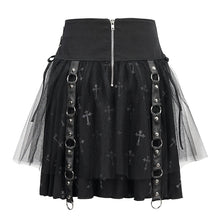 Load image into Gallery viewer, SKT15701 Black cross printed skirt