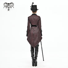 Load image into Gallery viewer, CT17102 Wave pattern wine Gothic fake two-piece jacquard coat