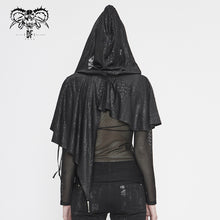 Load image into Gallery viewer, CA021 dark thin hooded  small shawl