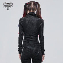 Load image into Gallery viewer, TT181 Punk high neck pleated T-shirt