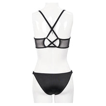 Load image into Gallery viewer, SST016 Vertical stripes bat-shaped swimsuit
