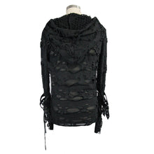 Load image into Gallery viewer, TT084 punk men ripped finger covered autumn hooded black top