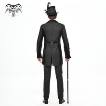 Load image into Gallery viewer, CT17401 black Gothic men dress coat