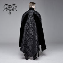 Load image into Gallery viewer, CT120 Chain pendant short front and long back black men long gothic cloak