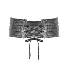 Load image into Gallery viewer, AS06101 Punk metallic armor silver lace up men leather belts