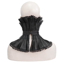 Load image into Gallery viewer, AS07601 Unisex Gothic black pleated high neck collar