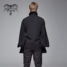 Load image into Gallery viewer, SHT04101 everyday summer Gothic embroidered long sleeves chiffon men shirts with necktie