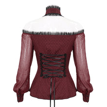 Load image into Gallery viewer, SHT09502 Red Off shoulder Lolita blouse