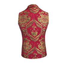 Load image into Gallery viewer, WT01303 devil fashion pirate costume Gothic patterned red and gold men short fitted waistcoats