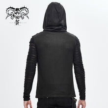 Load image into Gallery viewer, TT158 everyday wear men irregular striped patchwork punk bandage hooded top