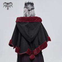 Load image into Gallery viewer, CA02801 Black double-sided woolen contrast color fur shawl with fur