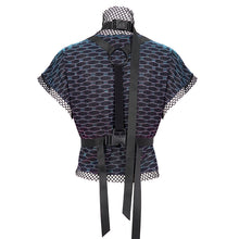 Load image into Gallery viewer, TT221 Cyberpunk dream color mesh Turtleneck Short Sleeve Women's T-Shirt