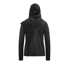 Load image into Gallery viewer, TT140 Devil fashion designer asymmetric tatters worn out hooded winter shirts