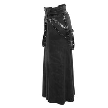 Load image into Gallery viewer, SKT101 High side slit design Japanese sexy girls black half skirts with adjusted loops