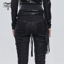 Load image into Gallery viewer, AS098 black punk leather tasseled belts