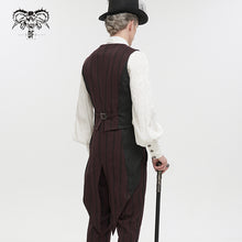 Load image into Gallery viewer, WT06602 RED Striped Removable Swallowtail Men's Vest