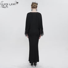 Load image into Gallery viewer, ESKT040 Deep V Neck bat Sleeve Small Fishtail Dress
