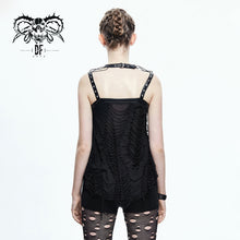 Load image into Gallery viewer, TT063 Summer lace up shoulder nailed leather loops punk women halter vest