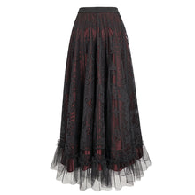 Load image into Gallery viewer, SKT160 Gothic Lace big Swing Black and Red Women's Skirt