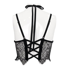 Load image into Gallery viewer, ECST005 Burgundy halter sexy lingerie