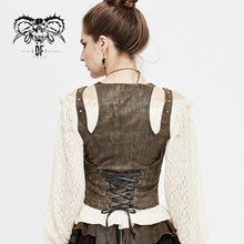 Load image into Gallery viewer, WT052 coffee Steampunk shapewear sexy women lace up slim waistcoats