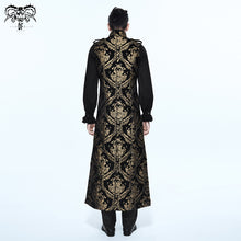 Load image into Gallery viewer, CT07401 Black and gold court floral gothic men long waistcoat