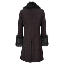 Load image into Gallery viewer, CT19002 red Gothic fur collar coat