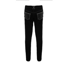 Load image into Gallery viewer, PT10401 designer punk contrast color hand rubbed leather men trousers with loops