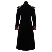 Load image into Gallery viewer, CT11801 Gothic jacquard black stand collar embroidery men long coat