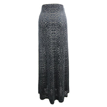 Load image into Gallery viewer, SKT068 Stretchy Gothic pattern cross shaped mesh splicing sexy ladies velvet long half skirt