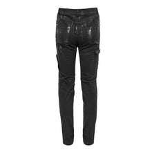 Load image into Gallery viewer, PT112 Devil fashion brand punk mecha hand painted slim black men trousers