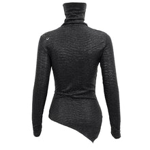 Load image into Gallery viewer, TT181 Punk high neck pleated T-shirt