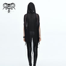 Load image into Gallery viewer, CA008 black women punk hooded mesh bat shawl