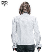 Load image into Gallery viewer, SHT01002 Gothic festival Paisley patterned lace sleeves white gentle men shirts with bow tie