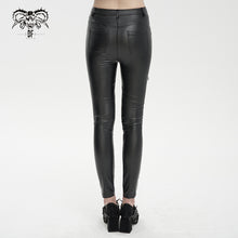 Load image into Gallery viewer, PT202 Queen Flocked laced up Goth Leggings