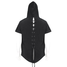 Load image into Gallery viewer, TT206 Everyday Woven Black Short Sleeves Punk Men Hoodie