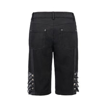 Load image into Gallery viewer, PT140 Punk rough rope mesh spliced men fifth trousers