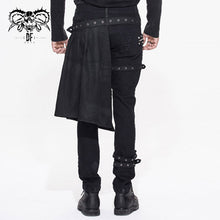 Load image into Gallery viewer, PT032 adjusted loops punk rock broken holes black men ripped trouser with skirt